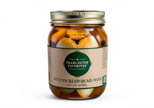Charleston Favorites Spicy Pickled Quail Eggs Gourmet Snack-1