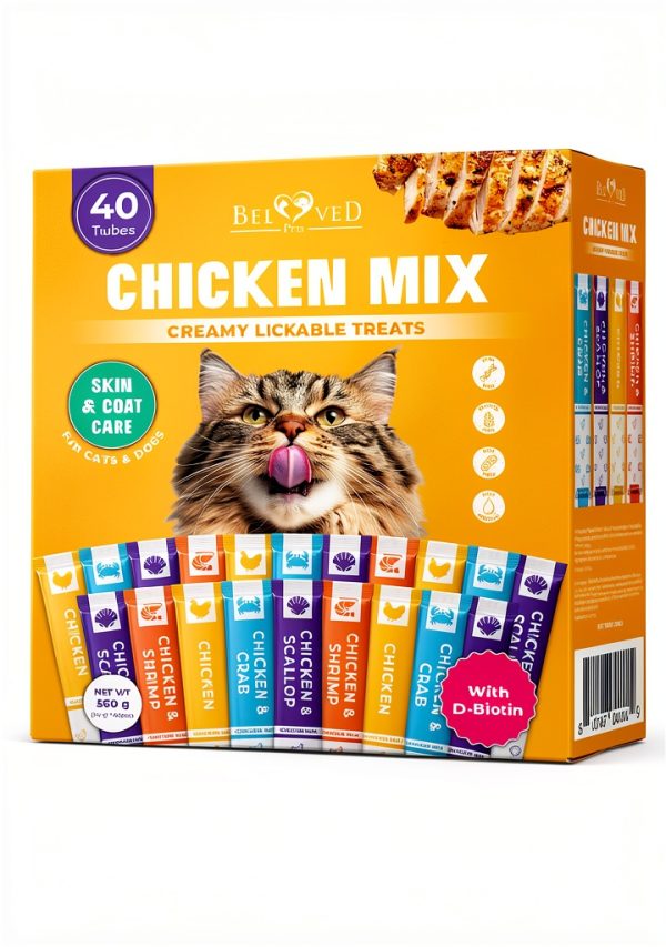 Cat Treat Paste Chicken Mix 20 & 40 Sticks by Beloved Pets-0