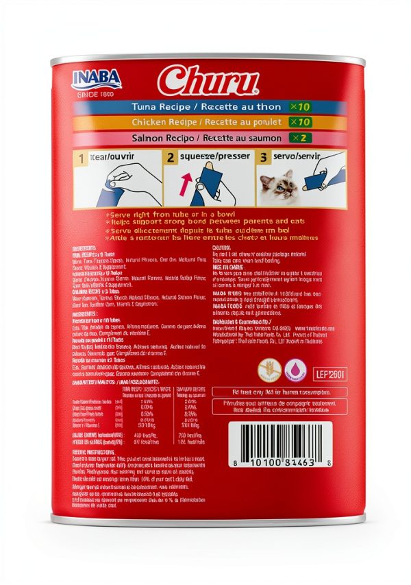 Inaba Churu Cat Treat Paste 91% Moisture Real Chicken Tuna LEP2501-1