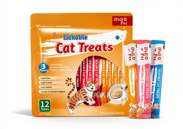 Cat Treats IFELLO PET Wet Treat Paste 12 Count Variety Pack-0