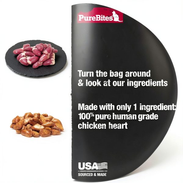 PureBites Freeze Dried Chicken Heart Treats 1.09oz Protein Cat Snack-2
