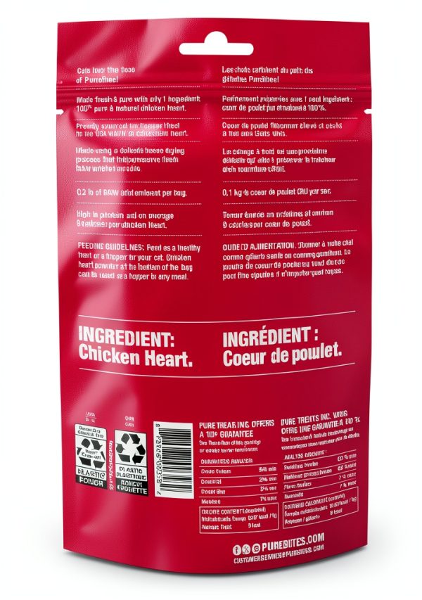 PureBites Freeze Dried Chicken Heart Treats 1.09oz Protein Cat Snack-1