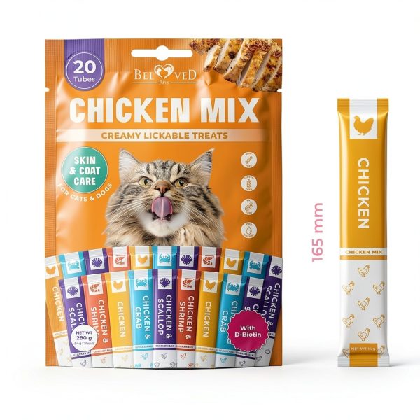 Cat Treat Paste Chicken Mix 20 & 40 Sticks by Beloved Pets-6