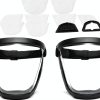Plastic Face Shield (2 Pack) Full Safety Face Protection Equipment with for Unisex and Adult, Reusable No Fogging Transparent Face Shield with Adjustable band, High-Definition Black-0