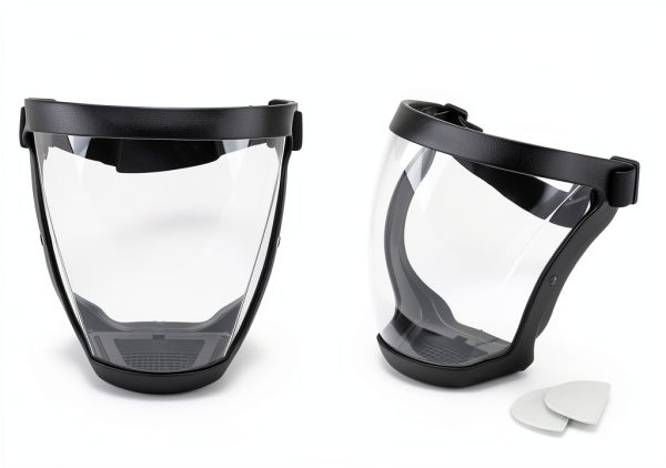 Plastic Face Shield (2 Pack) Full Safety Face Protection Equipment with for Unisex and Adult, Reusable No Fogging Transparent Face Shield with Adjustable band, High-Definition Black-5
