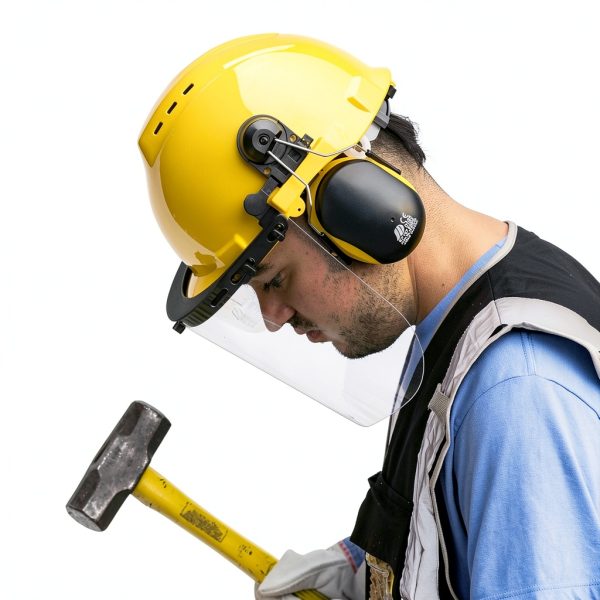 NEIKO Forestry Helmet 53880A Yellow Chainsaw Safety Face Shield with-10