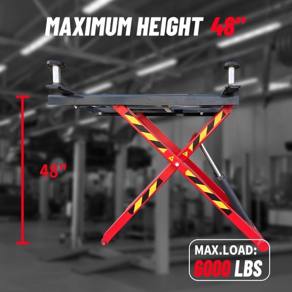 KATOOL AK-X66 6000LBS Portable Mid Rise Scissor Lift 48" Lifting Height-2