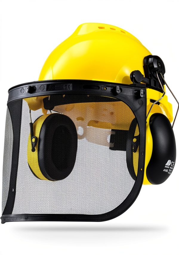 NEIKO Forestry Helmet 53880A Yellow Chainsaw Safety Face Shield with-0