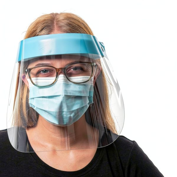 Safety Face Shield TCP Global Ultra Clear Full Face FS-10 Blue 10 Pack-4