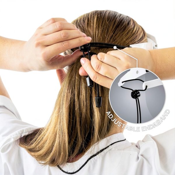 Protective Face Shield NoCry Headband Flip-Up Hinges White-5