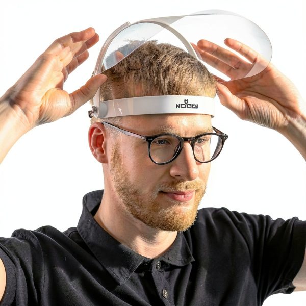 Protective Face Shield NoCry Headband Flip-Up Hinges White-4