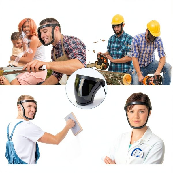 Full Face Shield Helmet ProShield Dark Grey Anti‑Fog Reusable Shield-2