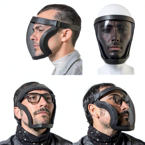 Full Face Shield Helmet ProShield Dark Grey Anti‑Fog Reusable Shield-4