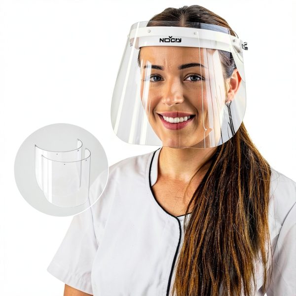 Protective Face Shield NoCry Headband Flip-Up Hinges White-7